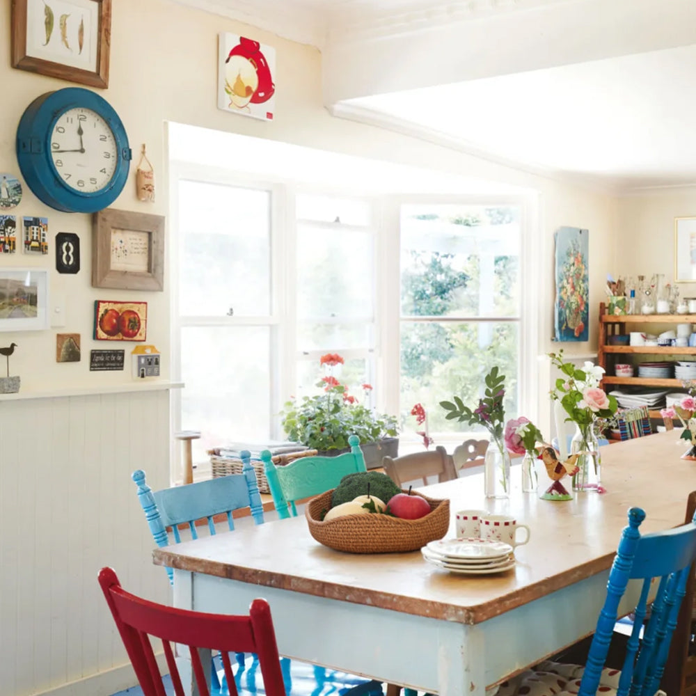 woven rattan brown round 3 piece storage basket on the dining table