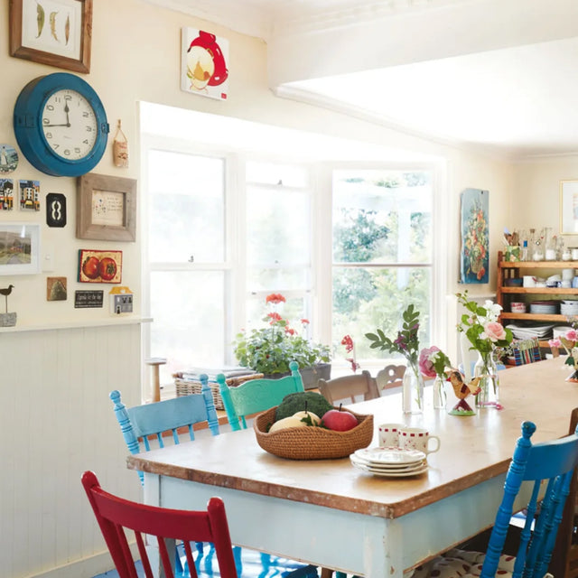 woven rattan brown round 3 piece storage basket on the dining table