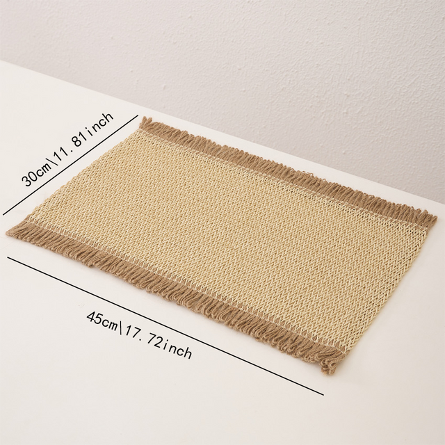 woven square table mat size chart