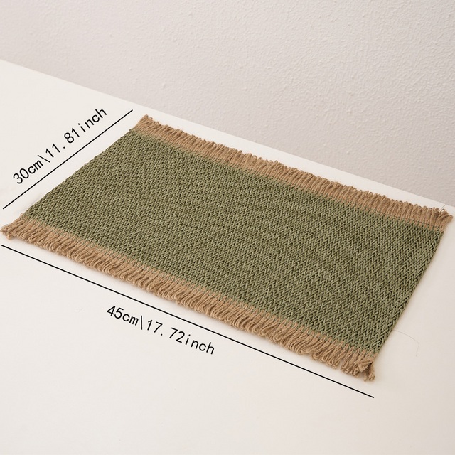 woven square table mat size chart