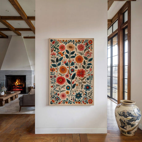 Madhubani painting on the wall