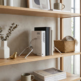 Sculptural Knot Bookends Set of 2, Decorative Polished Stainless Steel Bookend Pair for Shelf, Desk and Mantel