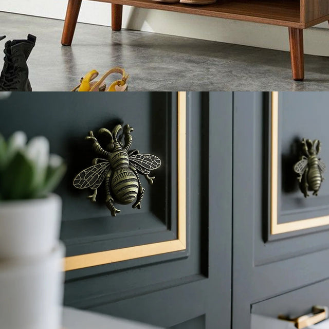handle on dark cabinet