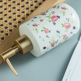 Floral Ceramic Soap Dispenser