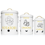 3 piece iron food storage jar with handles details