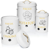 3 piece iron food storage jar with handles details