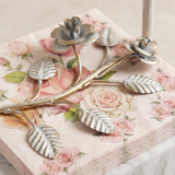 3D Metal Rose Leaf Close Up