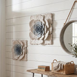 3d floral art on wood wall
