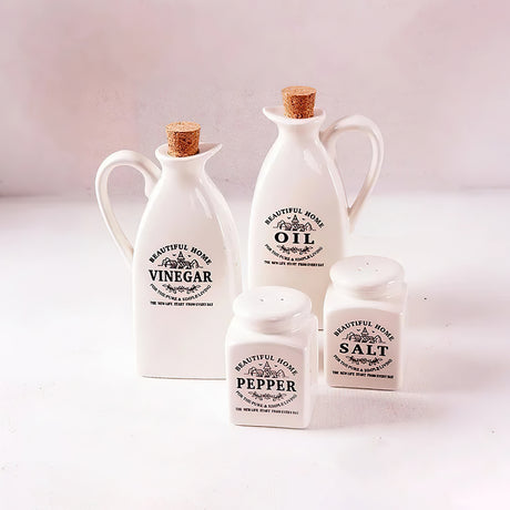 4 piece ceramic seasoning bottle set