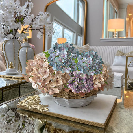 54-Petal Artificial Hydrangea Bouquet on the table