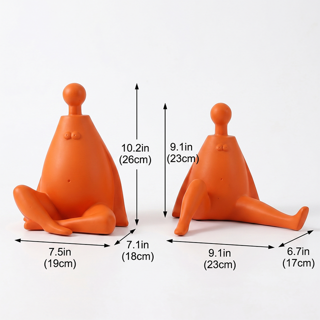 Matte Resin Abstract People Figure Sculpture Set of 2 — Modern Decorative Figurines for Shelf, Desk & Home Décor Gift