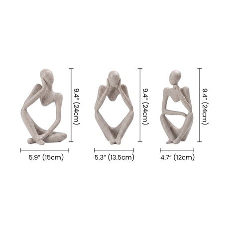 Abstract Thinker Set With Size Markings