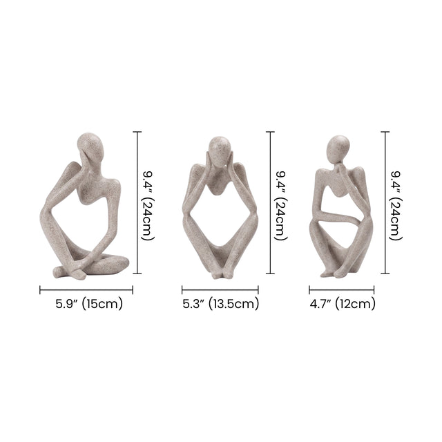 Abstract Thinker Set With Size Markings