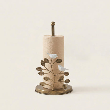 Antique Gold Birds Branch Paper Towel Holder