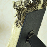 Rustic Antler Picture Frame, Resin Deer Antler Photo Frame, Freestanding Farmhouse Decor for Tabletop Display – for Cabin, Living Room, Office, Shelf or Mantel