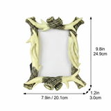 Rustic Antler Picture Frame, Resin Deer Antler Photo Frame, Freestanding Farmhouse Decor for Tabletop Display – for Cabin, Living Room, Office, Shelf or Mantel