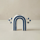 Arch ceramic decor with side ornaments
