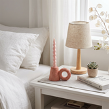 Ceramic Taper Candle Holder — Sculptural Cone & Ring Candlestick for Mantel, Shelf & Tabletop, Modern Minimalist Accent