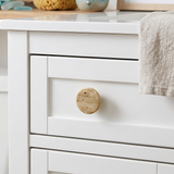Natural Stone Cabinet Knobs Set of 2, Round Drawer Pulls for Kitchen Bathroom & Dresser, Dome Hardware with Brass-Threaded Insert