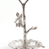 Tree Branch Jewelry Stand with Bird Accents, Zinc Alloy Ring Holder Dish