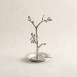 Tree Branch Jewelry Stand with Bird Accents, Zinc Alloy Ring Holder Dish