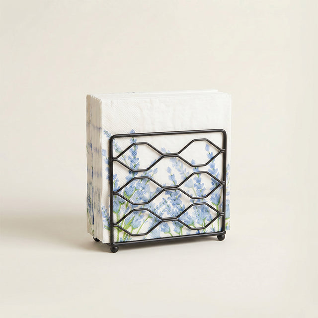 Black Geometric Metal Napkin Holder