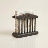 Black Napkin Holder With Patterned Napkins
