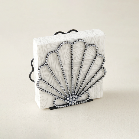 Black Pearl Scallop Metal Napkin Holder
