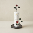 Black Red Rose Metal Paper Towel Holder