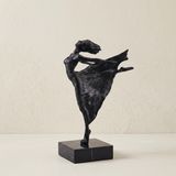 Black ballerina marble base sculpture