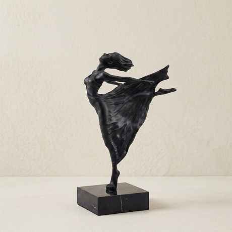 Black ballerina marble base sculpture