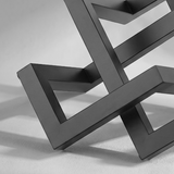 Modern Geometric Metal Sculpture, Interlocking Rectangular Frames Tabletop Decor – Matte Black Art Piece for Living Room Office Shelf