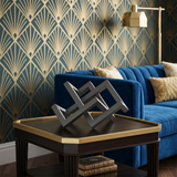 Modern Geometric Metal Sculpture, Interlocking Rectangular Frames Tabletop Decor – Matte Black Art Piece for Living Room Office Shelf