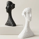 Abstract Resin Head Bust Sculpture — Modern Art Figurine for Mantel, Shelf & Home Décor