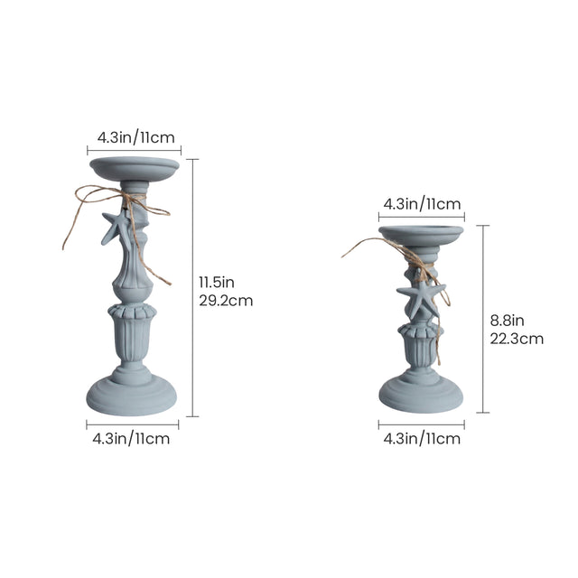 Blue Candle Holder Set With Size
