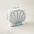 Blue Rhinestone Scallop Metal Napkin Holder