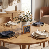 Blue Wave Napkin Holder On Round Table