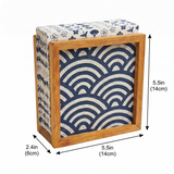 Blue Wave Napkin Holder With Size