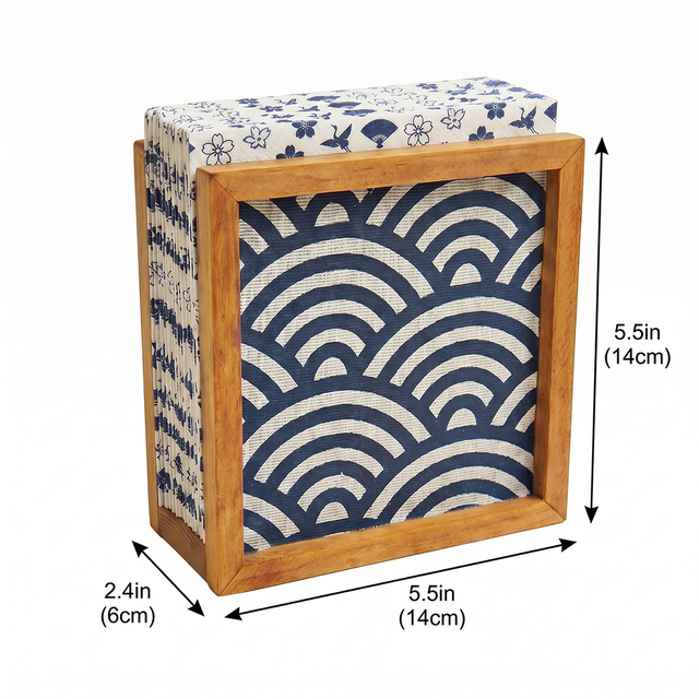 Blue Wave Napkin Holder With Size