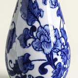 Blue & White Porcelain Taper Candlestick Holder — Traditional Floral Scroll Pattern, Chinoiserie Ceramic Candle Holder for Dining Table & Mantel