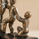 Climbing Figures Bookend Set of 2 – Bronze-Tone Resin Sculpture Bookends for Bookcase, Office Shelf & Home Library Decor