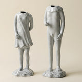 Ceramic Human Figure Vase — Headless Body Sculpture Flower Vase for Shelf, Desk & Eclectic Home Décor