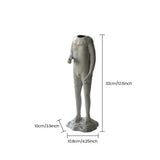 Ceramic Human Figure Vase — Headless Body Sculpture Flower Vase for Shelf, Desk & Eclectic Home Décor