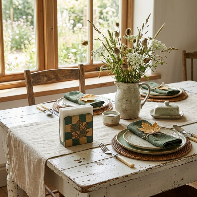 Bright kitchen dining table decoration