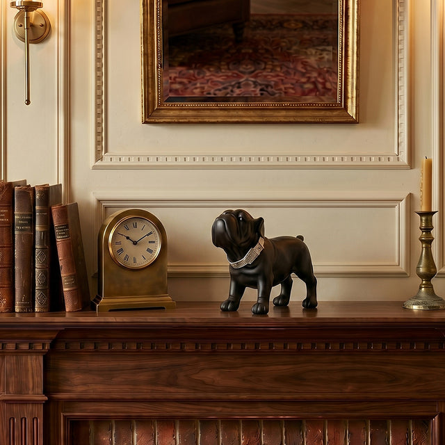 Matte Black French Bulldog Statue, Resin Dog Sculpture & Animal Figurine — Housewarming Gift for Dog Lovers, Shelf, Mantel & Desk Decor