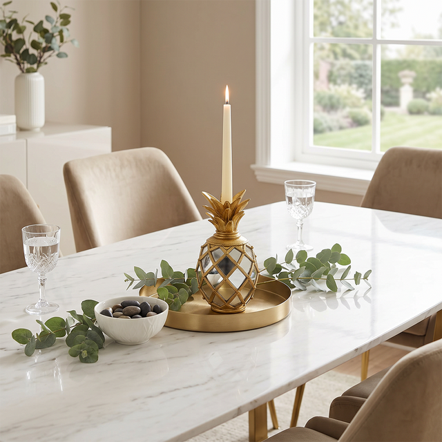 Candleholderon dining table
