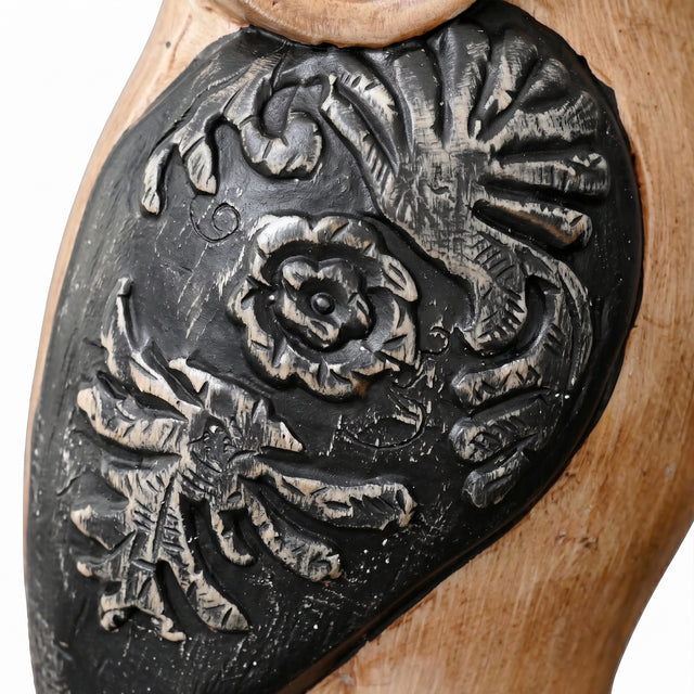 Carved Flower Texture Owl Wing Detail