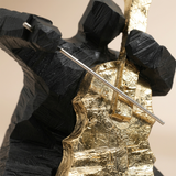 Jazz Trio Musician Figurine Set of 3 – Abstract Resin Sculptures in Black & Gold | Cellist, Trumpet Player & Drummer for Modern Home Decor
