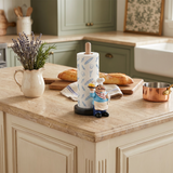 Chef paper stand on stone kitchen worktop
