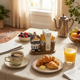 Chef table accessory with croissant serving